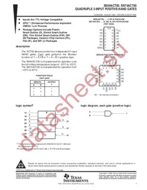 SN74ACT00DB datasheet  