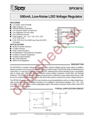 SPX3819M5/TR datasheet  