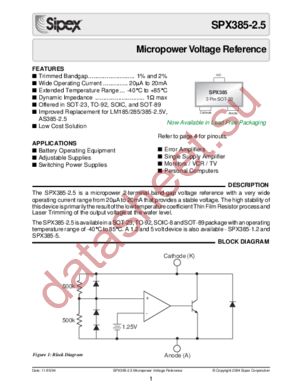 SPX385AM1-L-2.5 datasheet  