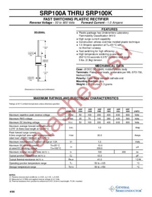 SRP100B datasheet  