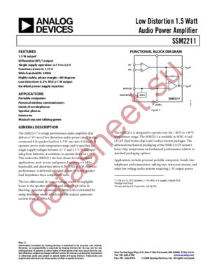 SSM2211SZ-REEL7 datasheet  