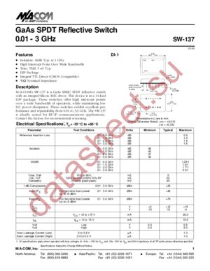 SW-137 datasheet  
