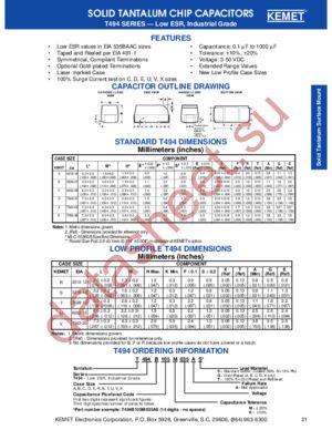 T494C106K025AS datasheet  