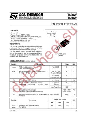 T620W datasheet  