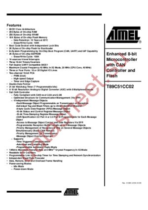 T89C51CC02UA-SISIM datasheet  