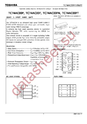 TC74AC00P datasheet  