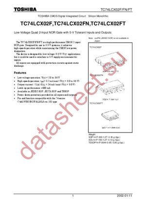 TC74LCX02FN datasheet  