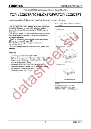 TC74LCX573FW datasheet  