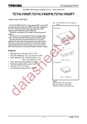 TC74LVX02FT datasheet  