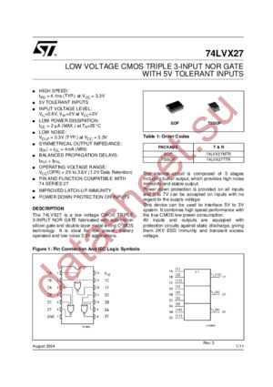 74LVX27 datasheet  