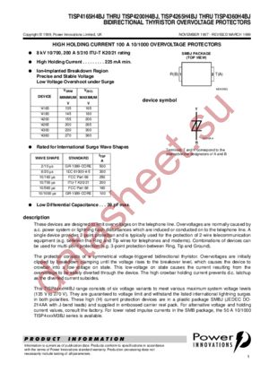 TISP4265H4BJ THRU TISP4360H4BJ datasheet  