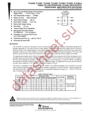 TLV2461IDBV datasheet  