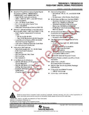 TMX320C6211BGJL167 datasheet  