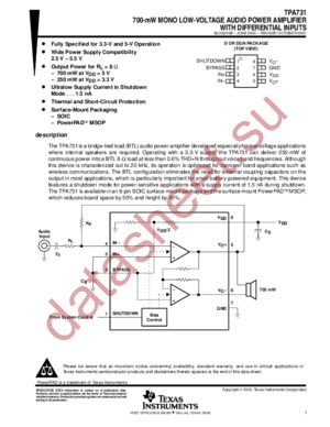 TPA731 datasheet  