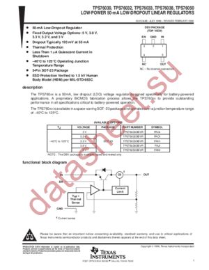 TPS76038DBV datasheet  