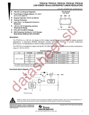 TPS76133DBVRG4 datasheet  