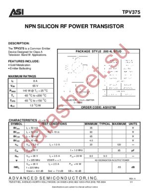 TPV375 datasheet  