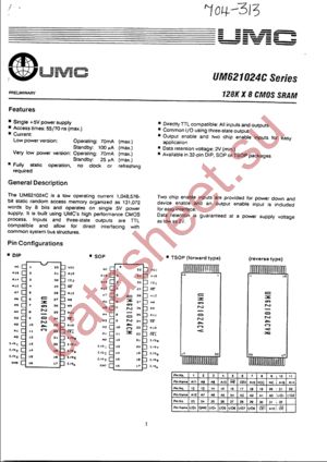 UM621024CV-10L datasheet  