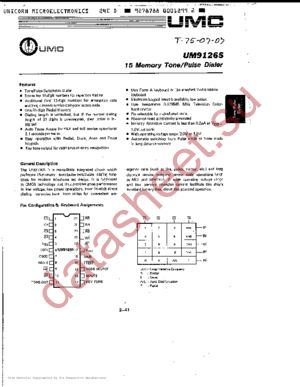 UM91265 datasheet  