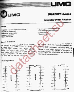 UM92870B datasheet  