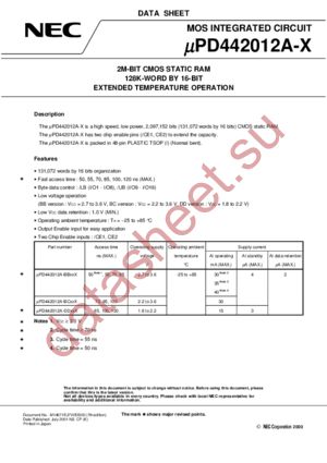 UPD442012AGY-BC85X-MJH datasheet  